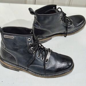Harley Davidson Black Leather Label Men's Darrol Motorcycle Boots Size 10 1/2